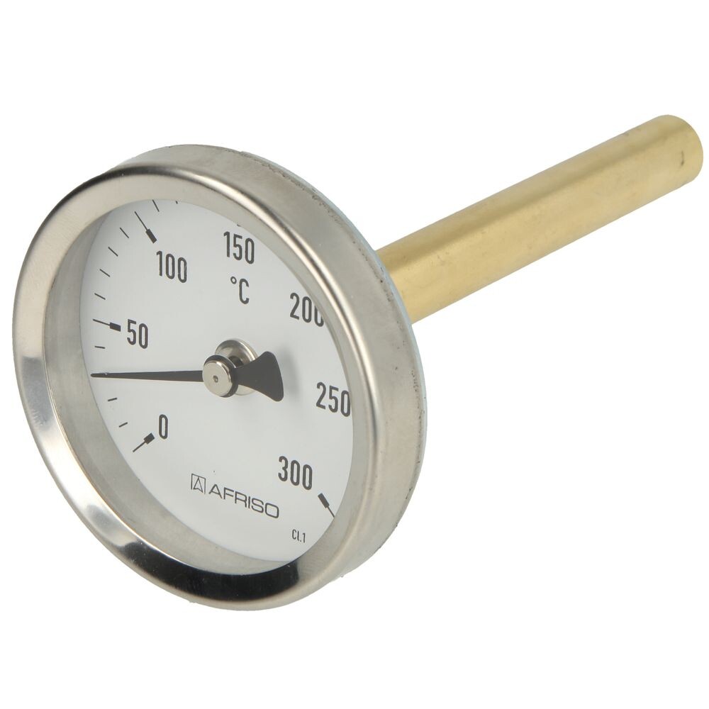 Bimetall-Zeigerthermometer DN15 1/2" Ø 80mm x 40mm 