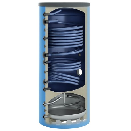 OEG Wärmepumpenkombispeicher 500 Liter 2 Glattrohrwärmetauscher blau
