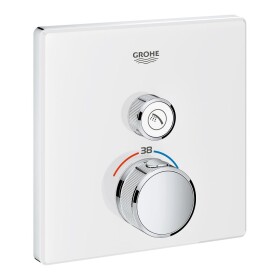 Grohtherm SmartControl Thermostat mit 1 Absperrventil moon white eckig