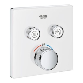 Grohtherm SmartControl Thermostat mit 2 Absperrventilen moon white eckig