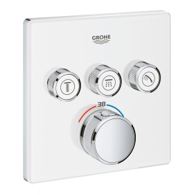 Grohtherm SmartControl Thermostat mit 3 Absperrventilen moon white eckig