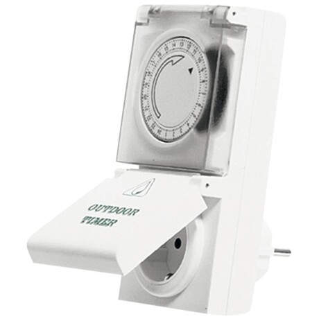 Stecker-Zeitschaltuhr 24 h mechanisch IP 44 weiß 16A/230 V 3500 W