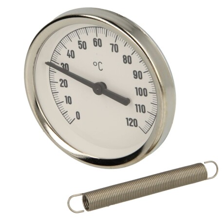 Fernthermometer, Thermometer rund, Einbauthermometer, 0 - 120 °C
