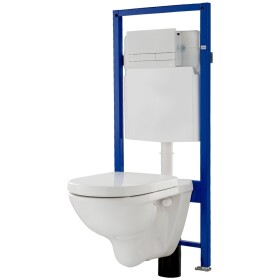 WC-Komplettset Wand-WC mit WC-Sitz WC-Element mit Dr&uuml;ckerplatte