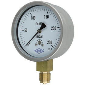 Kapselfedermanometer Gas 0 - 250 mbar